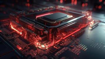 3d rendering of abstract technology concept background. Futuristic circuit board. photo