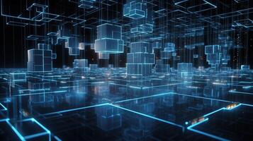 Futuristic technological background3D rendering,3D rendering of abstract technology concept. Futuristic cyberspace background,Abstract 3d rendering of data processing. Futuristic technol. photo