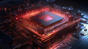 3d rendering of abstract technology concept background. Futuristic circuit board. photo