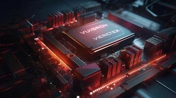3d rendering of abstract technology concept background. Futuristic circuit board. photo