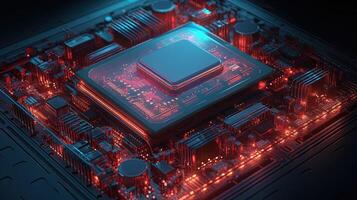 3d rendering of abstract technology concept background. Futuristic circuit board. photo