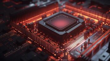 3d rendering of abstract technology concept background. Futuristic circuit board. photo