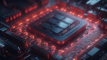 3d rendering of abstract technology concept background. Futuristic circuit board. photo