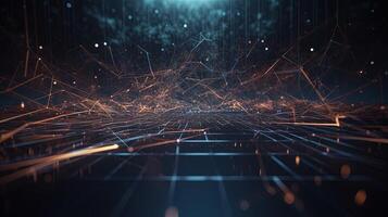 3d rendering abstract digital technology background. Network connection structure. Digital data visualization. photo
