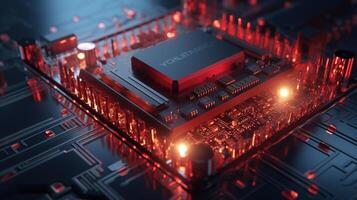 3d rendering of abstract technology concept background. Futuristic circuit board. photo