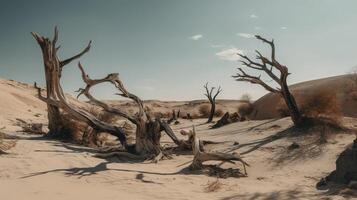 muerto arboles en el namib desierto, Namibia, africa.ai generativo foto