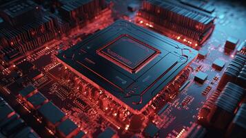 3d rendering of abstract technology concept background. Futuristic circuit board. photo
