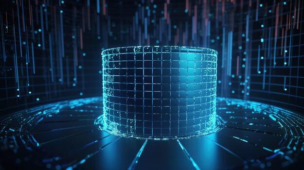 3d rendering of data storage concept. Computer generated abstract background,Digital data storage concept. photo