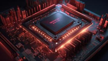 3d rendering of abstract technology concept background. Futuristic circuit board. photo