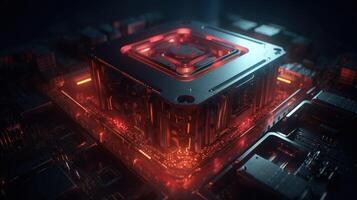 3d rendering of abstract technology concept background. Futuristic circuit board. photo