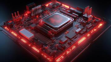 3d rendering of abstract technology concept background. Futuristic circuit board. photo