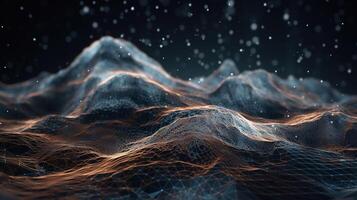 3d rendering abstract digital technology background. Network connection structure. Digital data visualization. photo