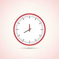 clock in red color isolated vector