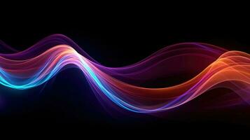 3d render, abstract background with glowing waves photo