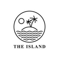 vector design of island style line art sunshine isolated white background