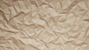 close up of crumpled brown paper texture background with copy space. photo