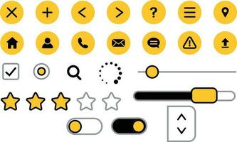 Interaction Buttons and Icons vector