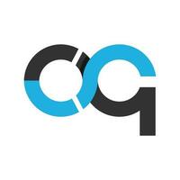 oq, cq, og, cg initials geometric circle logo and vector icon