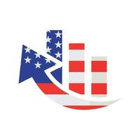 crecimiento económico, cultura y America genial de nuevo logo y vector icono