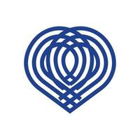 pq, pp initial geometric line art love shape logo and vector icon