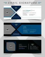 Email signature template design in minimal style. vector