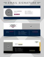 Email signature template design in minimal style. vector