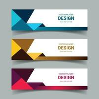 Set of colorful vector abstract baners and Web banner design background or header Templates and creative modern flat material design style. Blue, green and red colors