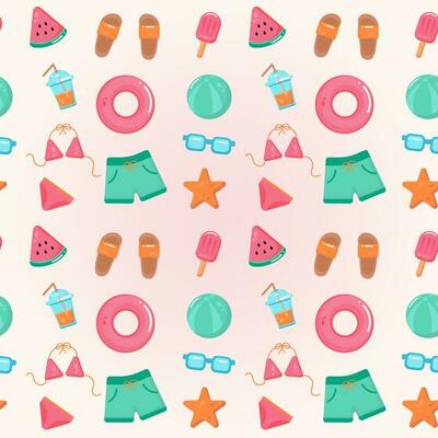 Hello summer cute seamless pattern