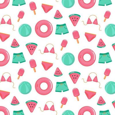 Hello summer cute seamless pattern