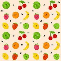 fruits and berries seamless pattern vector