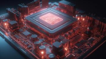3d rendering of abstract technology concept background. Futuristic circuit board. photo