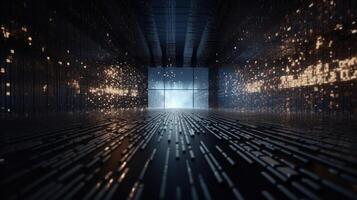 3d rendering abstract digital technology background. Network connection structure. Digital data visualization. photo