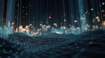 3d rendering abstract digital technology background. Network connection structure. Digital data visualization. photo