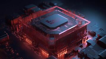 3d rendering of abstract technology concept background. Futuristic circuit board. photo