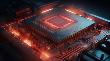 3d rendering of abstract technology concept background. Futuristic circuit board. photo