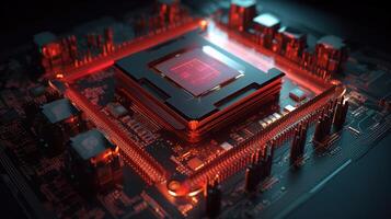 3d rendering of abstract technology concept background. Futuristic circuit board. photo