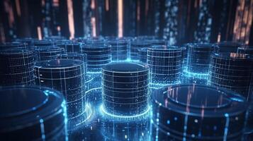 3d rendering of data storage concept. Computer generated abstract background,Digital data storage concept. photo