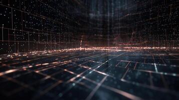 3d rendering abstract digital technology background. Network connection structure. Digital data visualization. photo