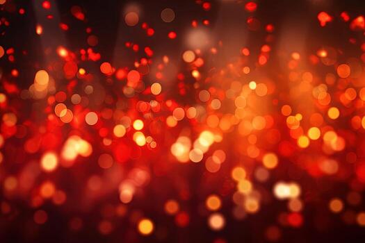 Abstract Christmas background with bokeh defocused lights and red color. photo