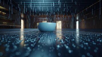 3d rendering abstract digital technology background. Network connection structure. Digital data visualization. photo