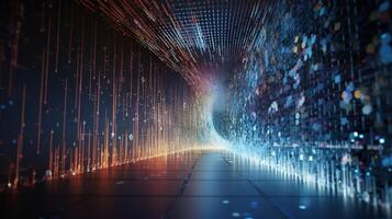 3d rendering abstract digital technology background. Network connection structure. Digital data visualization. photo