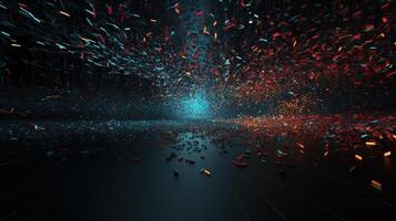 3d rendering abstract digital technology background. Network connection structure. Digital data visualization. photo