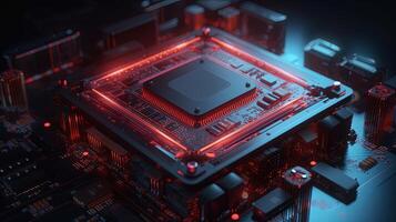 3d rendering of abstract technology concept background. Futuristic circuit board. photo