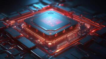 3d rendering of abstract technology concept background. Futuristic circuit board. photo