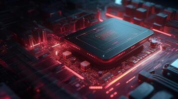 3d rendering of abstract technology concept background. Futuristic circuit board. photo