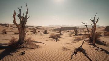 muerto arboles en el namib desierto, Namibia, africa.ai generativo foto