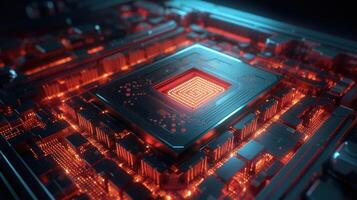3d rendering of abstract technology concept background. Futuristic circuit board. photo