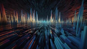 3d rendering abstract digital technology background. Network connection structure. Digital data visualization. photo