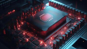 3d rendering of abstract technology concept background. Futuristic circuit board. photo