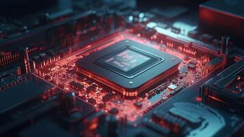 3d rendering of abstract technology concept background. Futuristic circuit board. photo